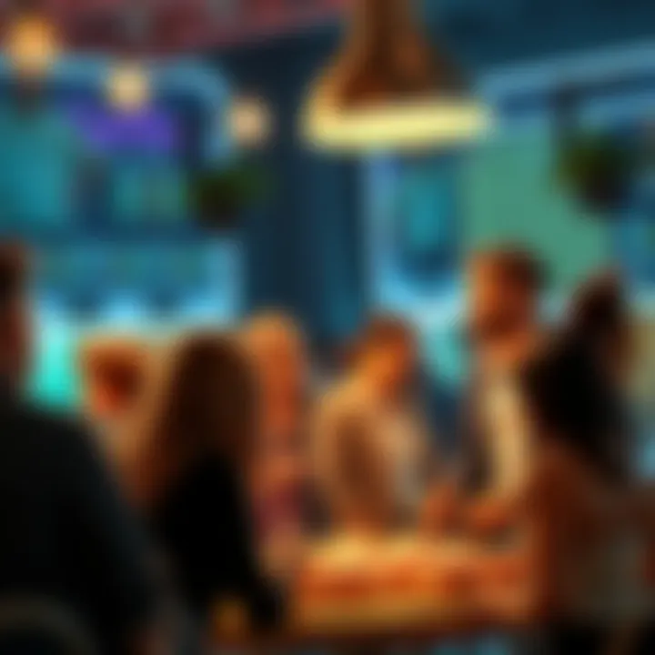 A group of people engaged in a lively discussion about donuts