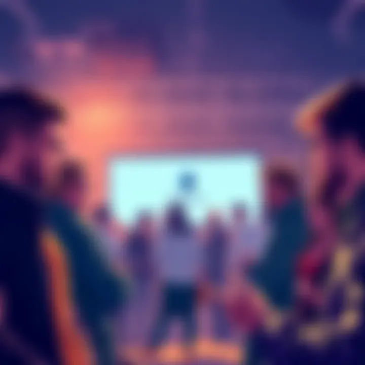 A group of people engaging in conversation about Ethereum and crypto initiatives at a community event