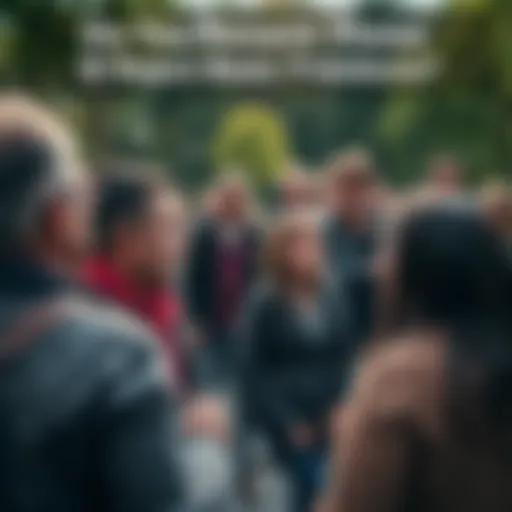 A group of people in a park, engaged in a heated discussion about personal freedoms, showing expressions of frustration and concern.
