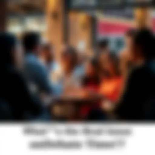 A diverse group of people engaged in a lively debate, sharing opinions and ideas on a current topic.