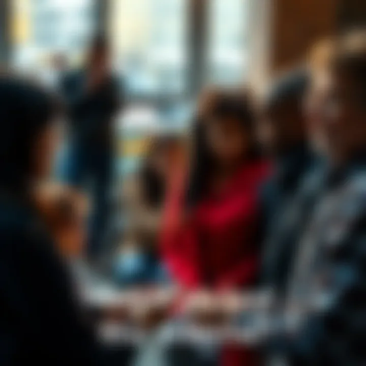 A group of diverse people engaged in a conversation about personal growth and self-improvement