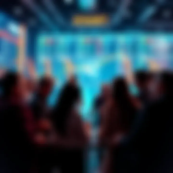 A group of people engaged in a lively discussion about trading strategies and events