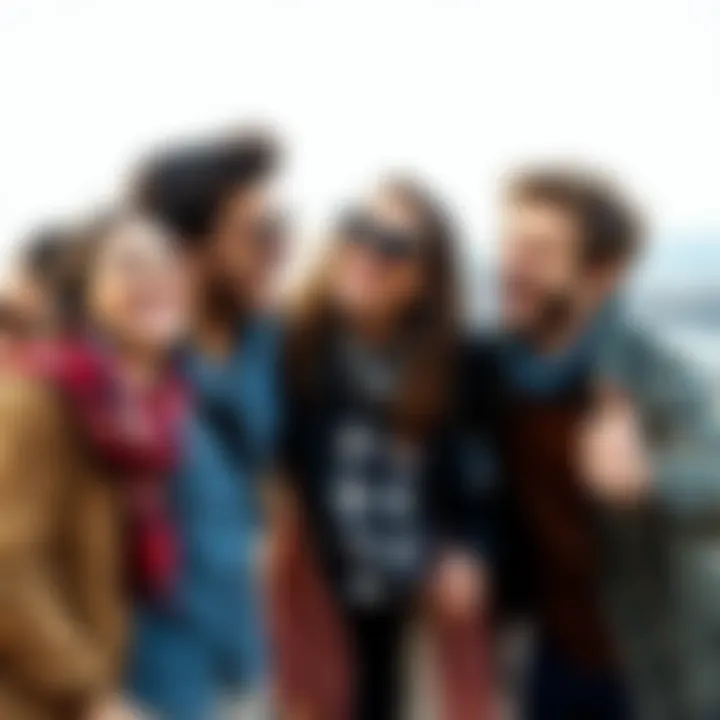 People laughing together Group of friends enjoying a good laugh outdoors, highlighting the joy of shared moments