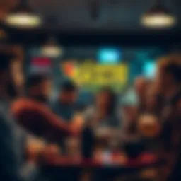Group of diverse people discussing reactions to a viral event at a coffee shop