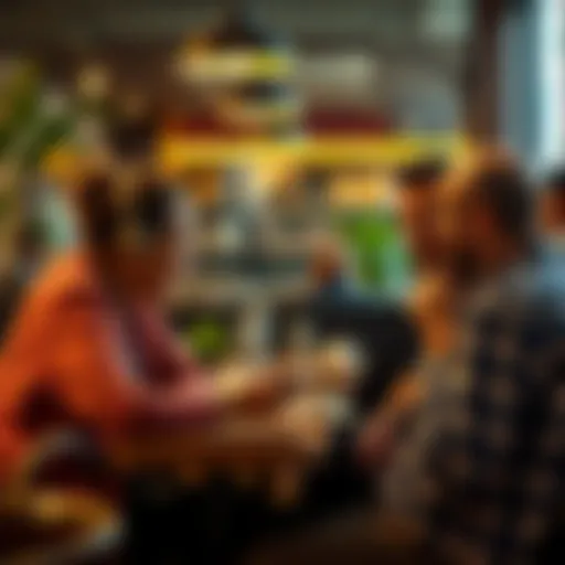 A group of people discussing their financial regrets and missed opportunities over coffee at a cafe