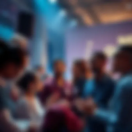 A group of people engaged in conversation about important questions, sharing ideas and insights.