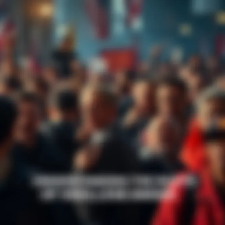 A diverse group of people showing anger and frustration in a public setting, highlighting societal tension and unrest.