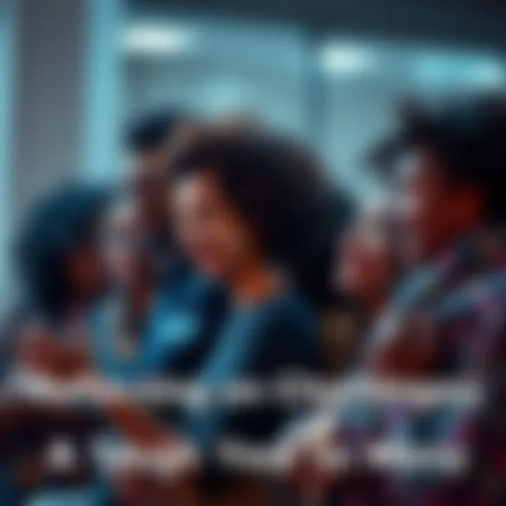 A group of diverse individuals sharing their experiences during tough times, showing support and resilience.