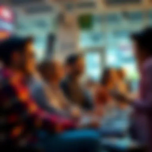 A group of people engaging in a lively discussion on a forum platform, expressing their thoughts and feelings through posts.