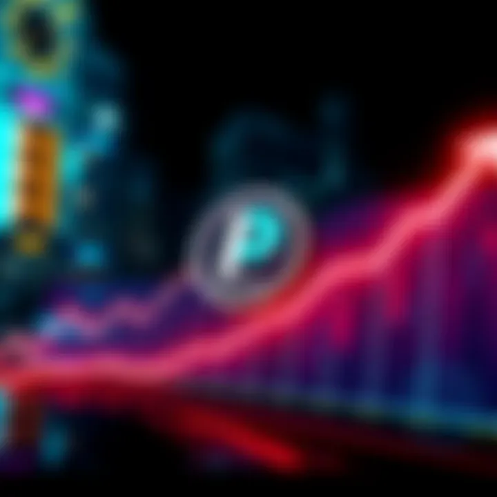 Pepecoin logo displayed with a graph showing an upward trend, symbolizing potential growth.