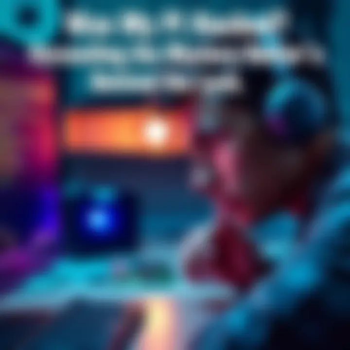 A person looks concerned while inspecting a Raspberry Pi device connected to a computer, worried about its security and data transmission.