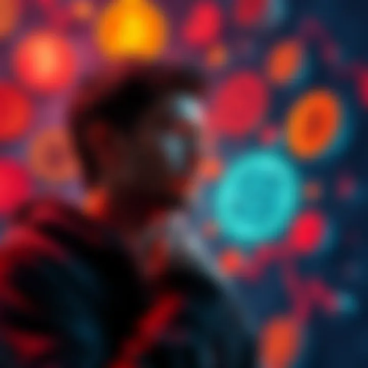 Person considering XRP investment Individual contemplating a $20,000 investment in XRP after selling toys, surrounded by cryptocurrency symbols