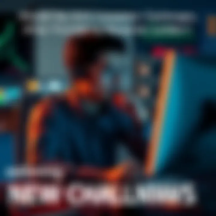 Person contemplating new challenges Individual sitting at a desk looking at a computer screen with a thoughtful expression, considering whether to tackle more challenges after finishing a rewards ladder.