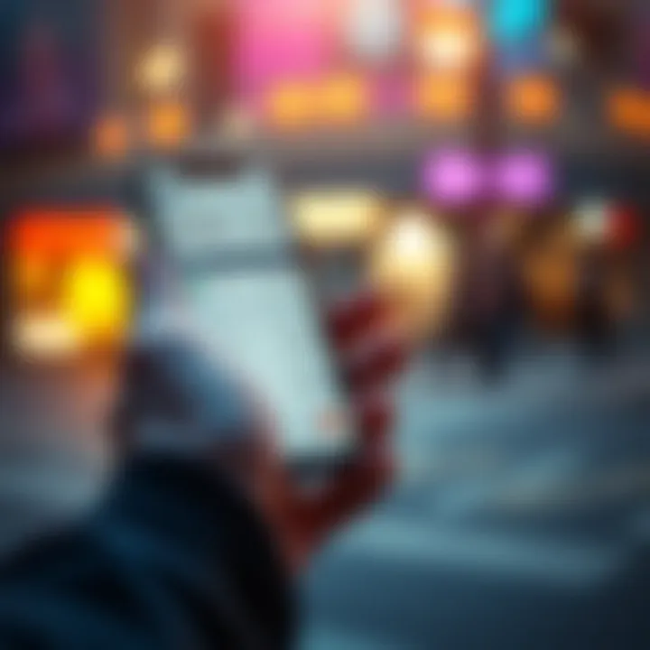 A person making a digital money transfer on a smartphone screen showing a financial app