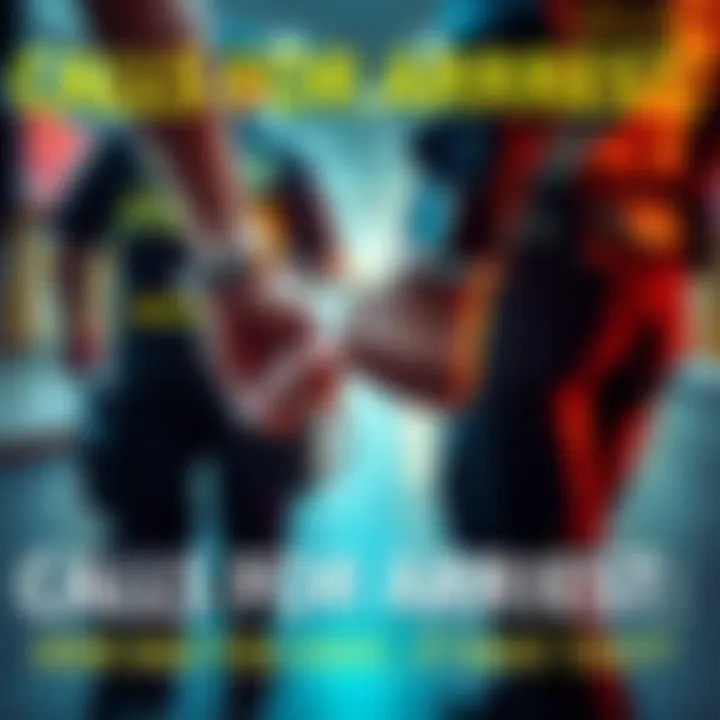 A person being led away in handcuffs by police, symbolizing arrest and public scrutiny.