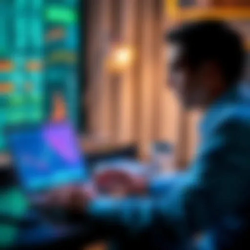 A person analyzing financial charts on a laptop while considering Dollar Cost Averaging as an investment strategy