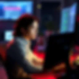 A person sitting at a desk, staring at a computer screen with a puzzled expression, indicating confusion about an email they received.