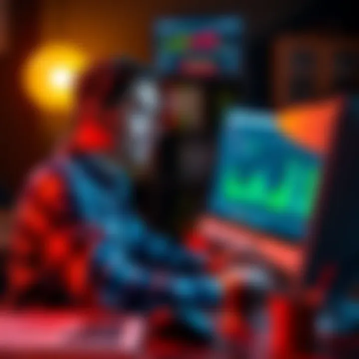 Person managing finances A person confidently managing their assets on a computer, symbolizing self-custody and financial independence