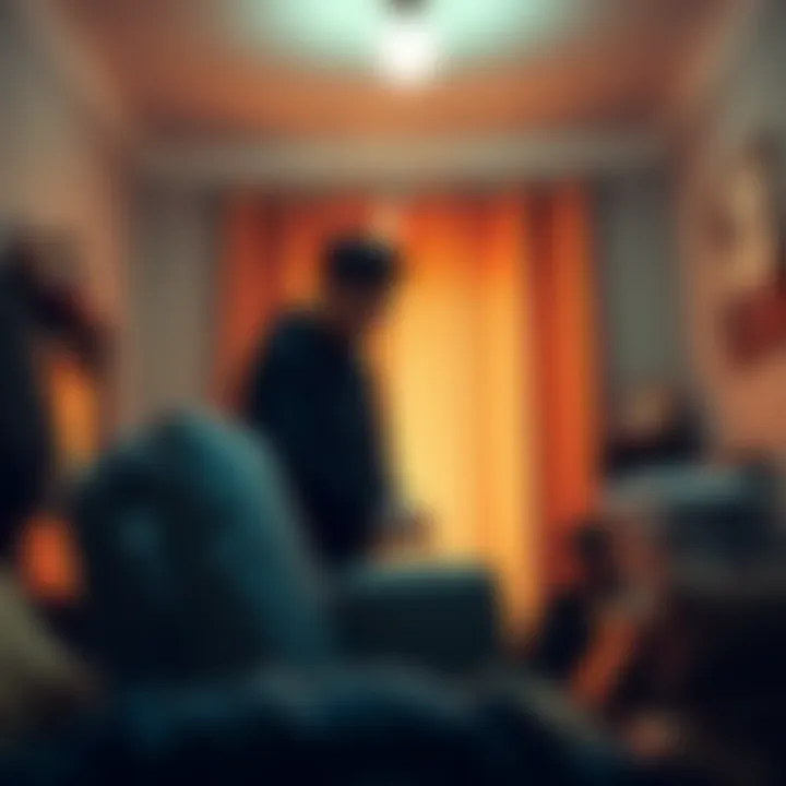 Young adult packing bags in a room, reflecting on being kicked out by parents, contemplating the decision to cut ties.
