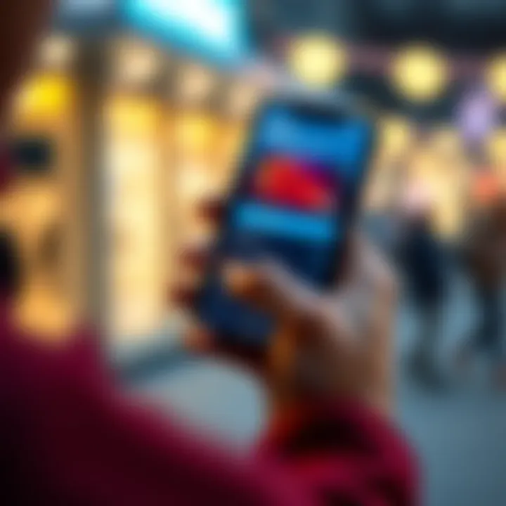 Close-up of a person holding a smartphone displaying the Revolut app interface for managing finances and transactions.
