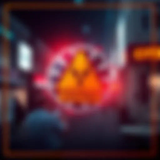 A warning graphic showing a Phantom Wallet logo with a caution sign and a depiction of high fees