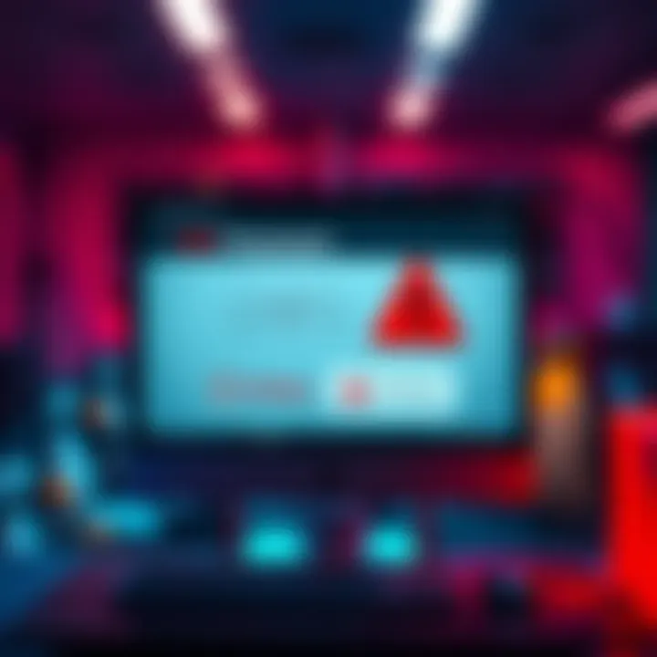 A warning graphic showing a computer screen with a fake Pudgy Penguins game site and a red alert sign.