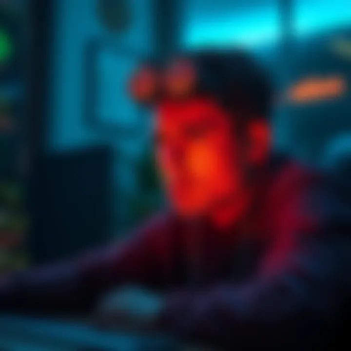 A person looking worried while staring at their computer screen, with Udom tokens displayed, illustrating the emotional impact of a phishing scam.