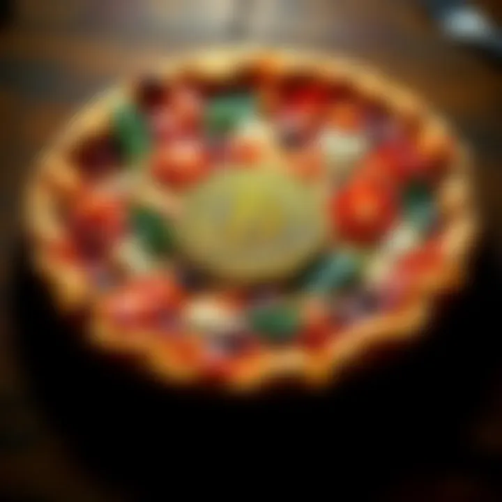 A pizza topped with the Bitcoin symbol, representing the famous BTC pizza transaction.