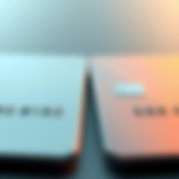 A comparison of a plastic card and a metal card side by side