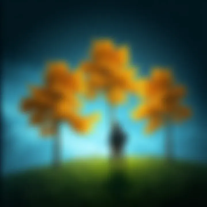 A player looking upset in front of a single remaining golden tree after the UI update caused a loss of others