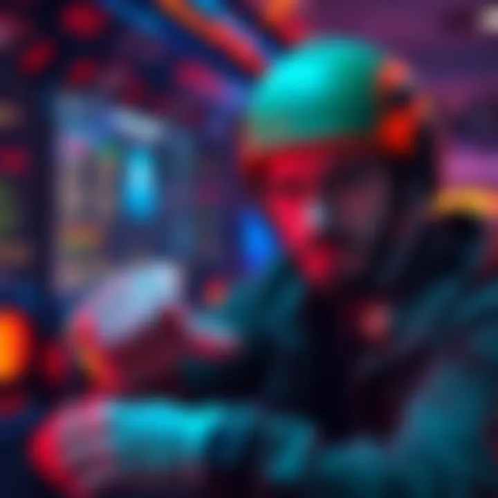 Player skipping ad in Atlas Mini Game A player pressing a button to skip an advertisement in an engaging Atlas Mini Game, showing concern on their face.