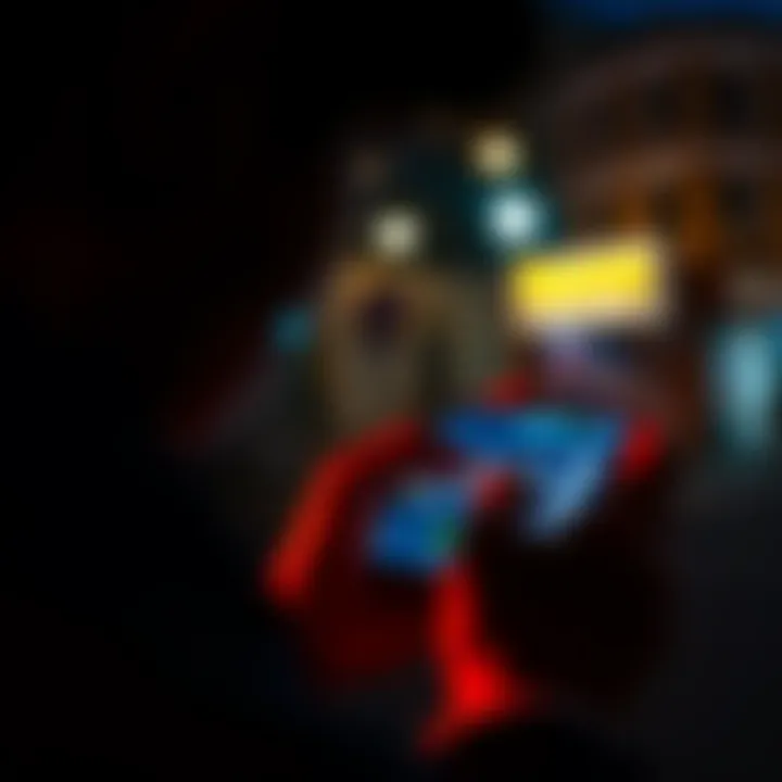 A person focused on their mobile screen, playing the Snake o’legs game on Telegram, with a visible game interface showing the snake and steps conversion challenge.