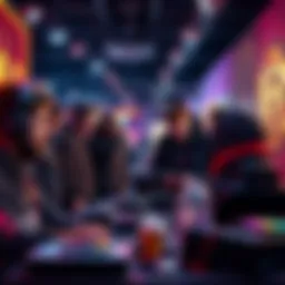 A group of players sharing tips on how to earn money in games, surrounded by gaming equipment.