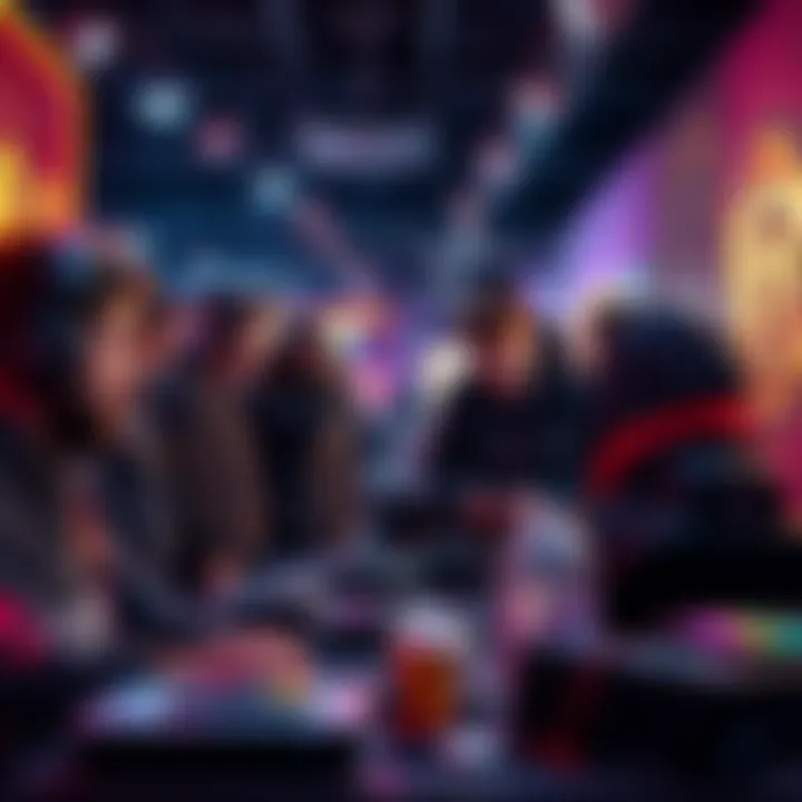 A group of players sharing tips on how to earn money in games, surrounded by gaming equipment.