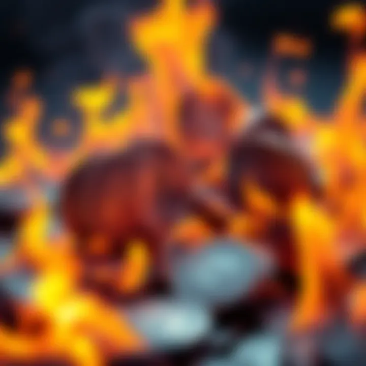 A visual representation of POL tokens burning, symbolizing over 100 million tokens being destroyed, with flames around the tokens to depict the burning process.
