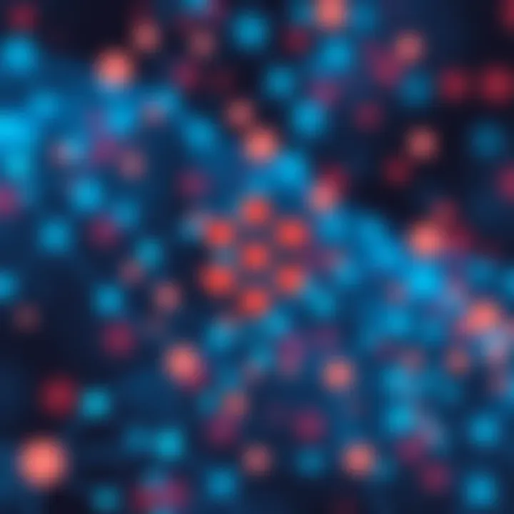 A digital representation of Polkadot's logo with a backdrop of interconnected nodes symbolizing Web 3.0 technology