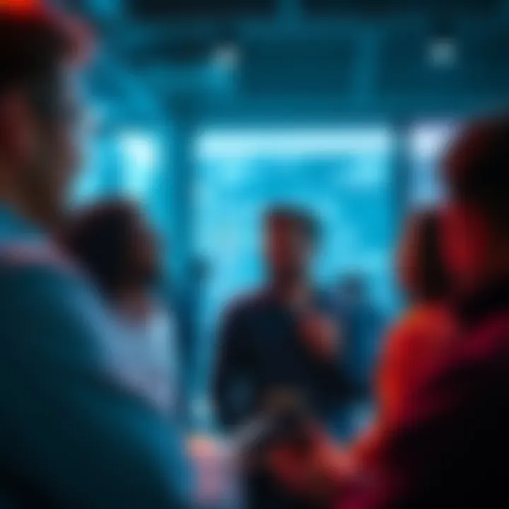 People engaging in a conversation about portfolio feedback, sharing insights and suggestions for improvement.