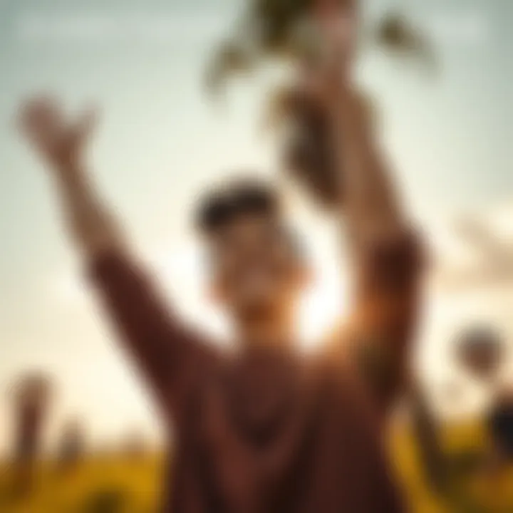 A person smiling with arms raised in a sunny outdoor setting, symbolizing a positive outlook on life.
