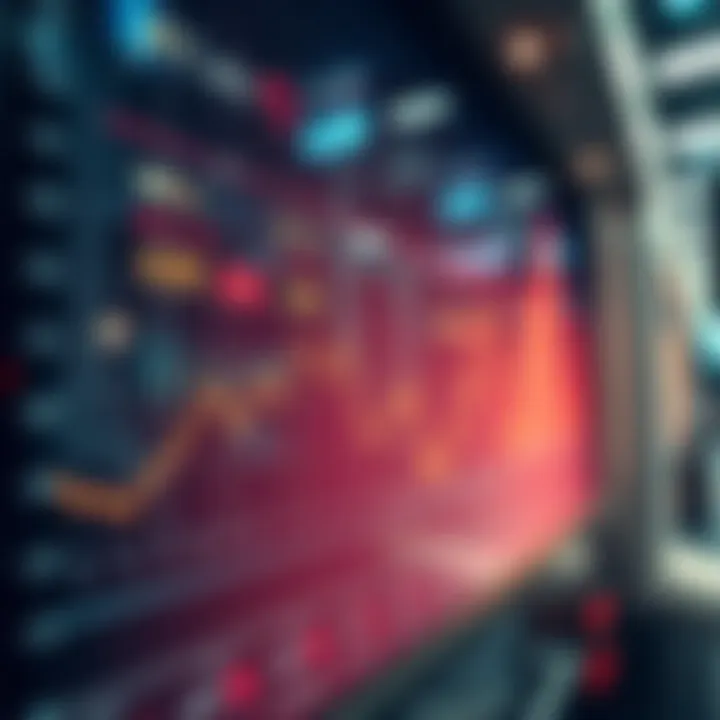 A chart showing a sudden increase in prices from low to high, illustrating market volatility