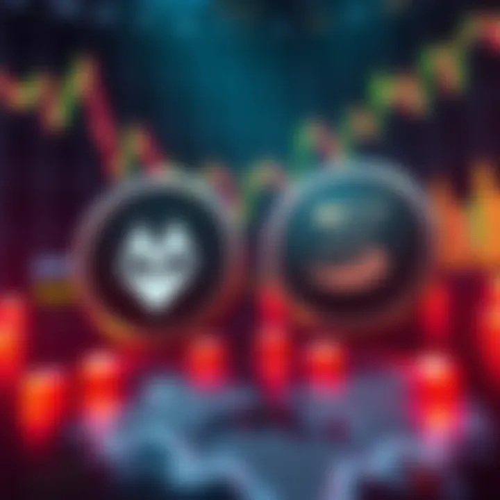 Visual representation of Monero and Zcash logos with a backdrop of financial charts and graphs indicating growth.
