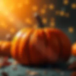 A vibrant pumpkin with a sparkling background, symbolizing the viral trend surrounding it, filled with excitement and admiration.