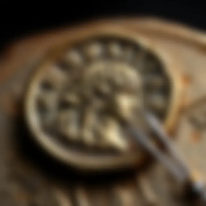 A close-up view of a Thespiai stater coin from Boeotia, showcasing its detailed design and historical craftsmanship.
