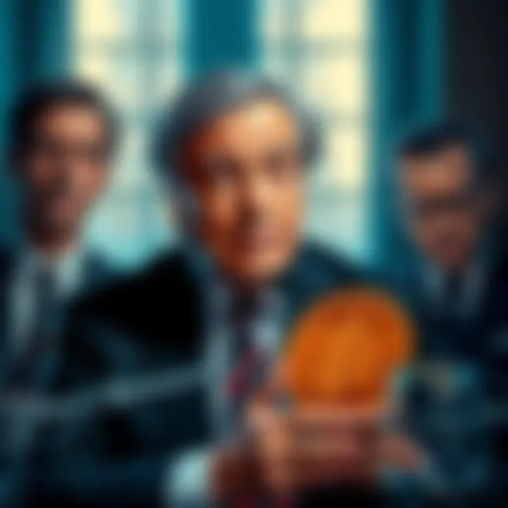 Ray Dalio Bitcoin Warning Ray Dalio speaking about Bitcoin market risks with concerned investors in the background