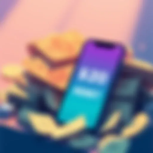 Illustration of cash being offered for signing up with Rebet, featuring money and a smartphone showing the Rebet app.