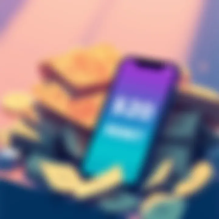 Illustration of cash being offered for signing up with Rebet, featuring money and a smartphone showing the Rebet app.