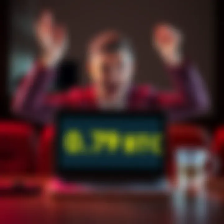 A person celebrating with a laptop, showing the recovered 0.79 BTC and a confused expression due to testnet label on the screen.