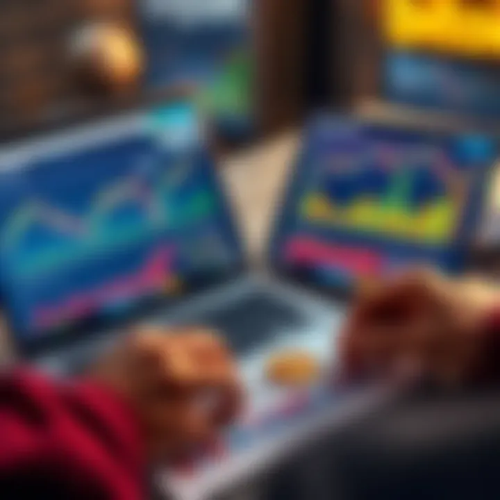 A person reviewing financial documents and a laptop showing Bitcoin charts, illustrating the process of reporting cryptocurrency gains to tax authorities.