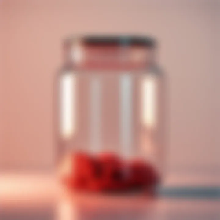 A reusable jar with a unique lid mechanism showing a tamper-evident feature, indicating if it has been opened, set against a neutral background.