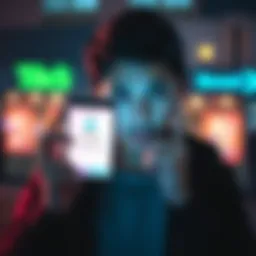 A person looking concerned while checking their phone with Revolut app open, showing a notification about account restriction after a transfer.