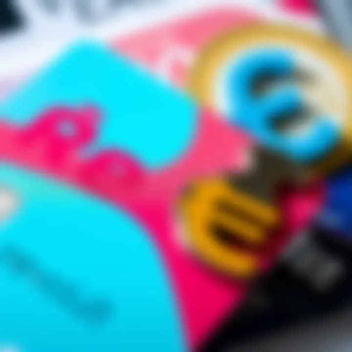 A close-up of a Revolut debit card next to euro and pound currency symbols, representing currency accounts in the UK.